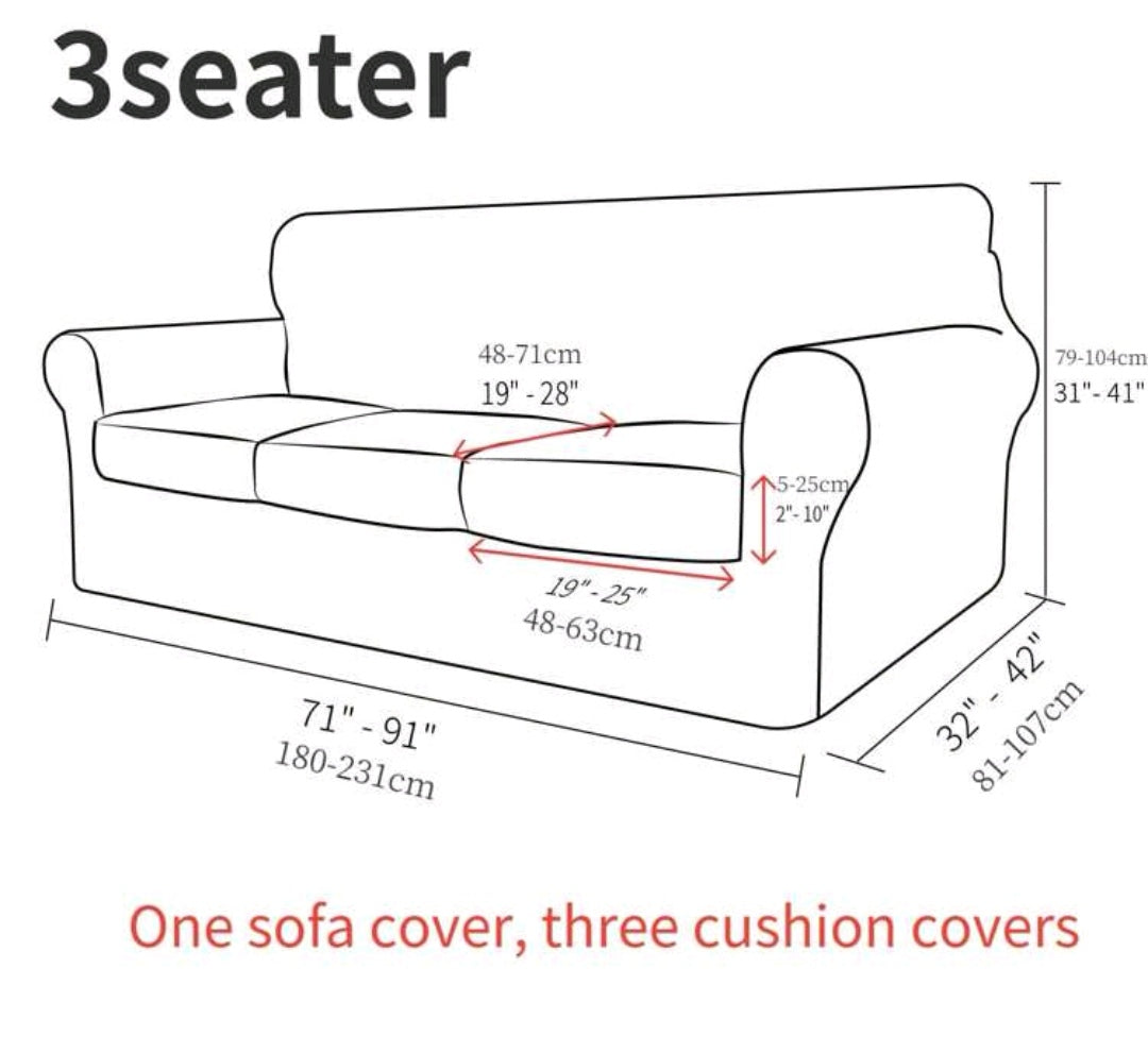 3 Seater couch slipcover including 3 cushion covers