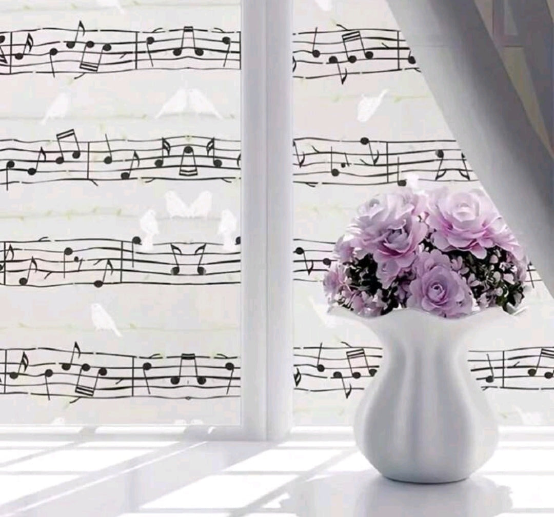 Music notes and birds window Privacy film