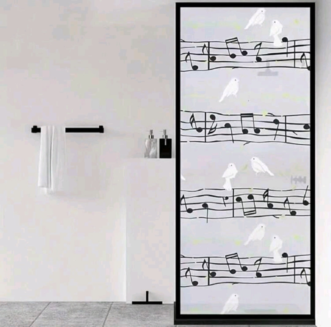 Music notes and birds window Privacy film