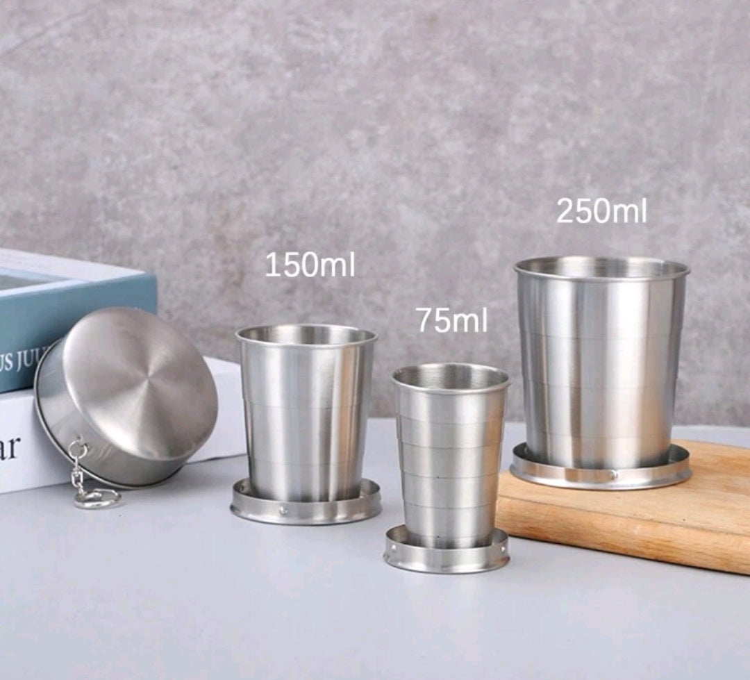 Stainless steel folding cup