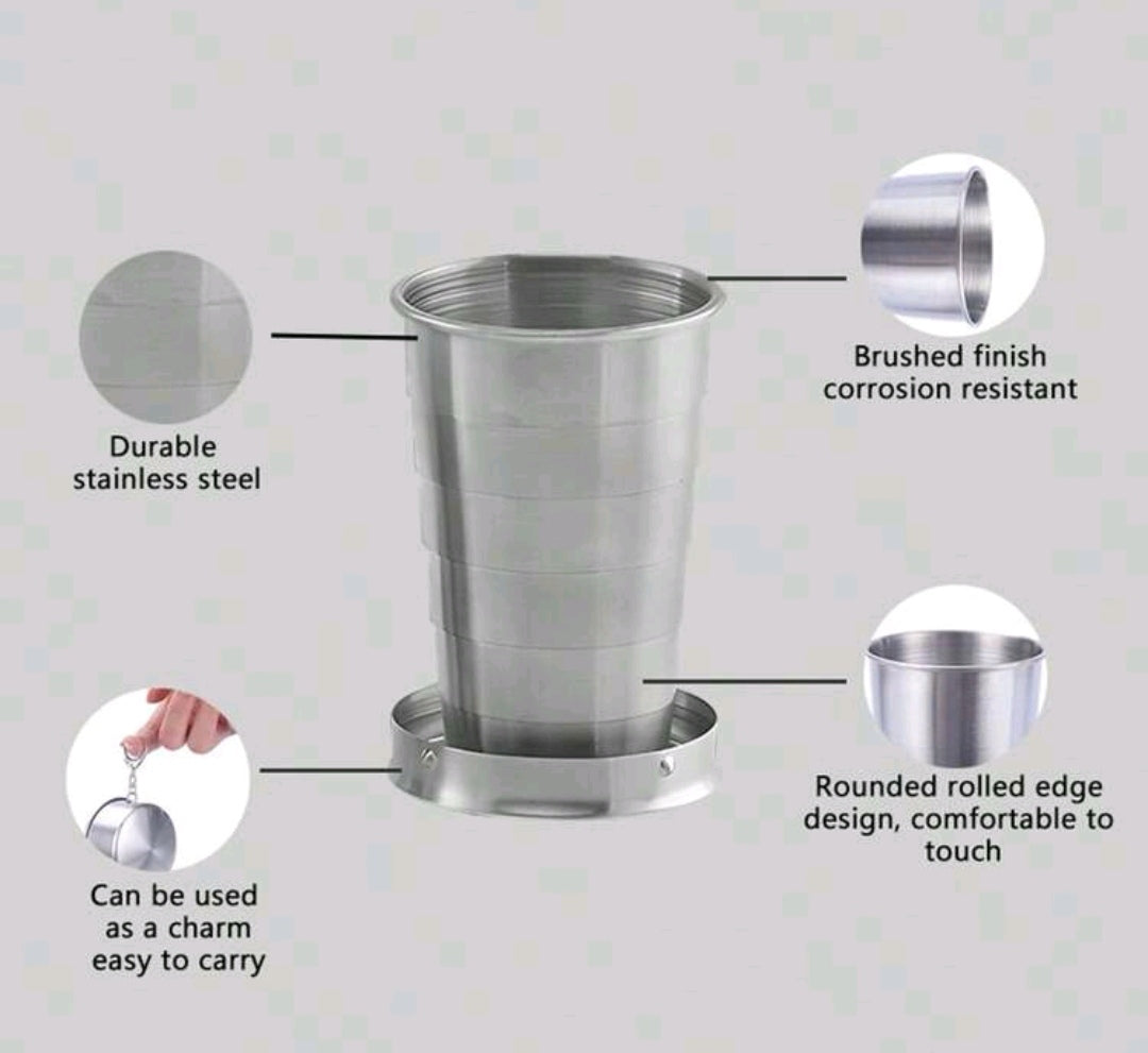 Stainless steel folding cup