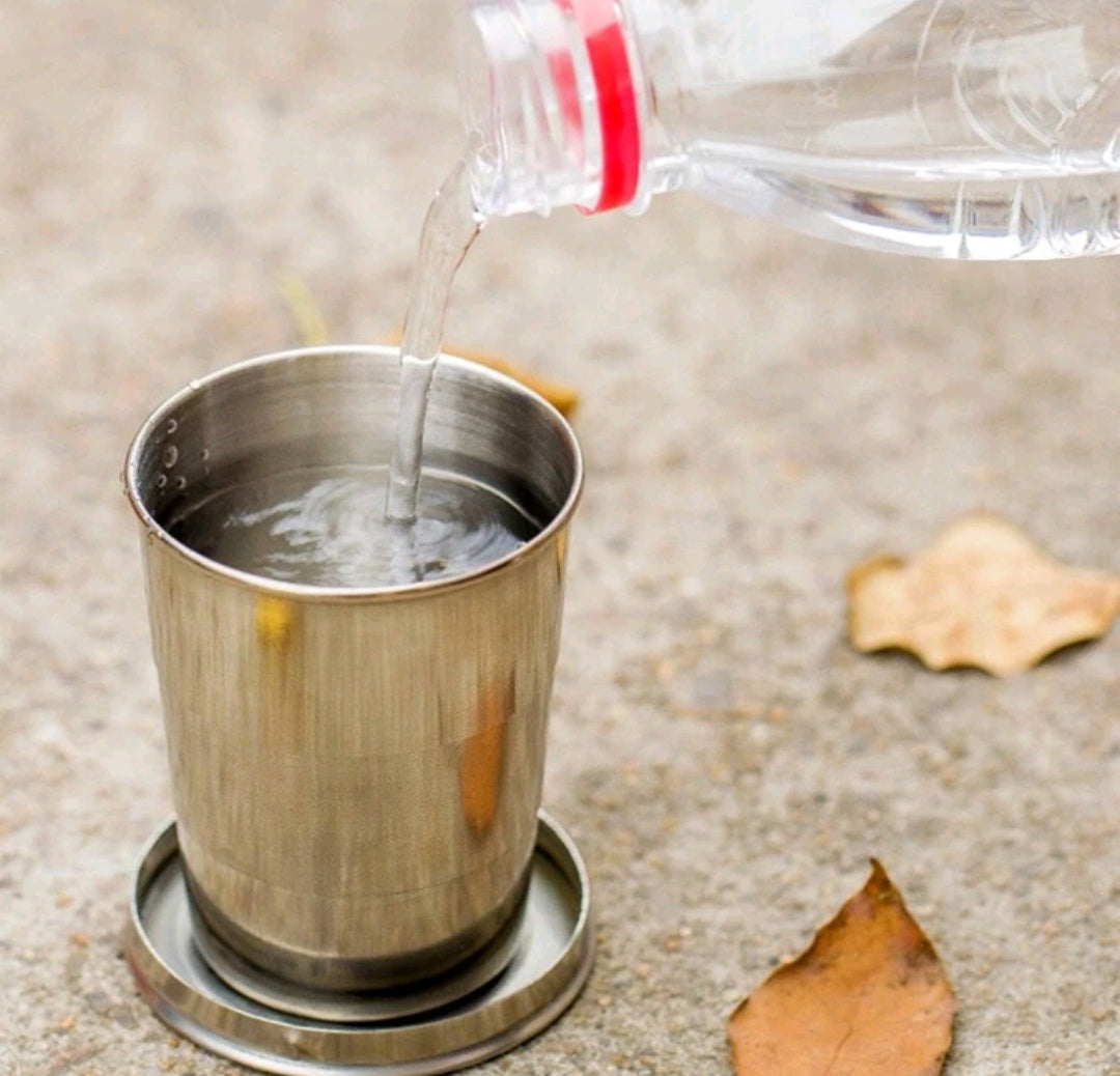 Stainless steel folding cup