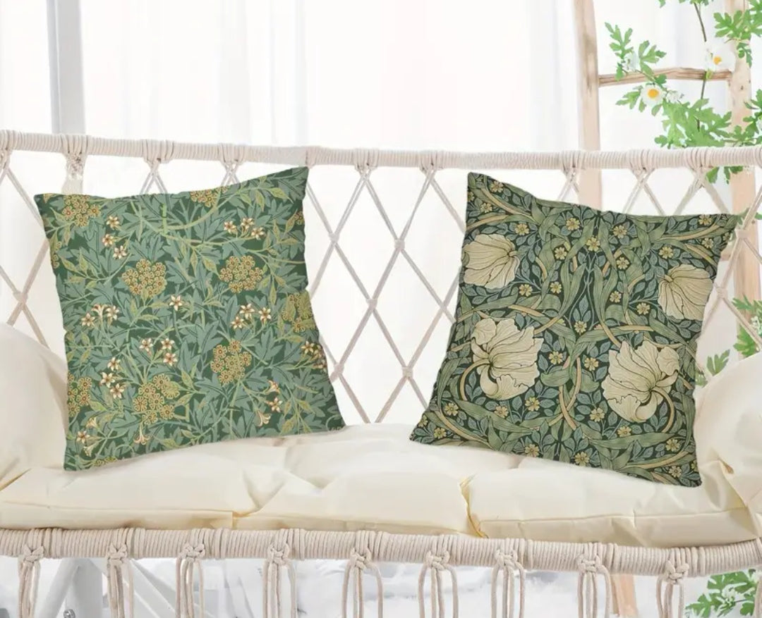 4pcs Green Floral Cushion Covers