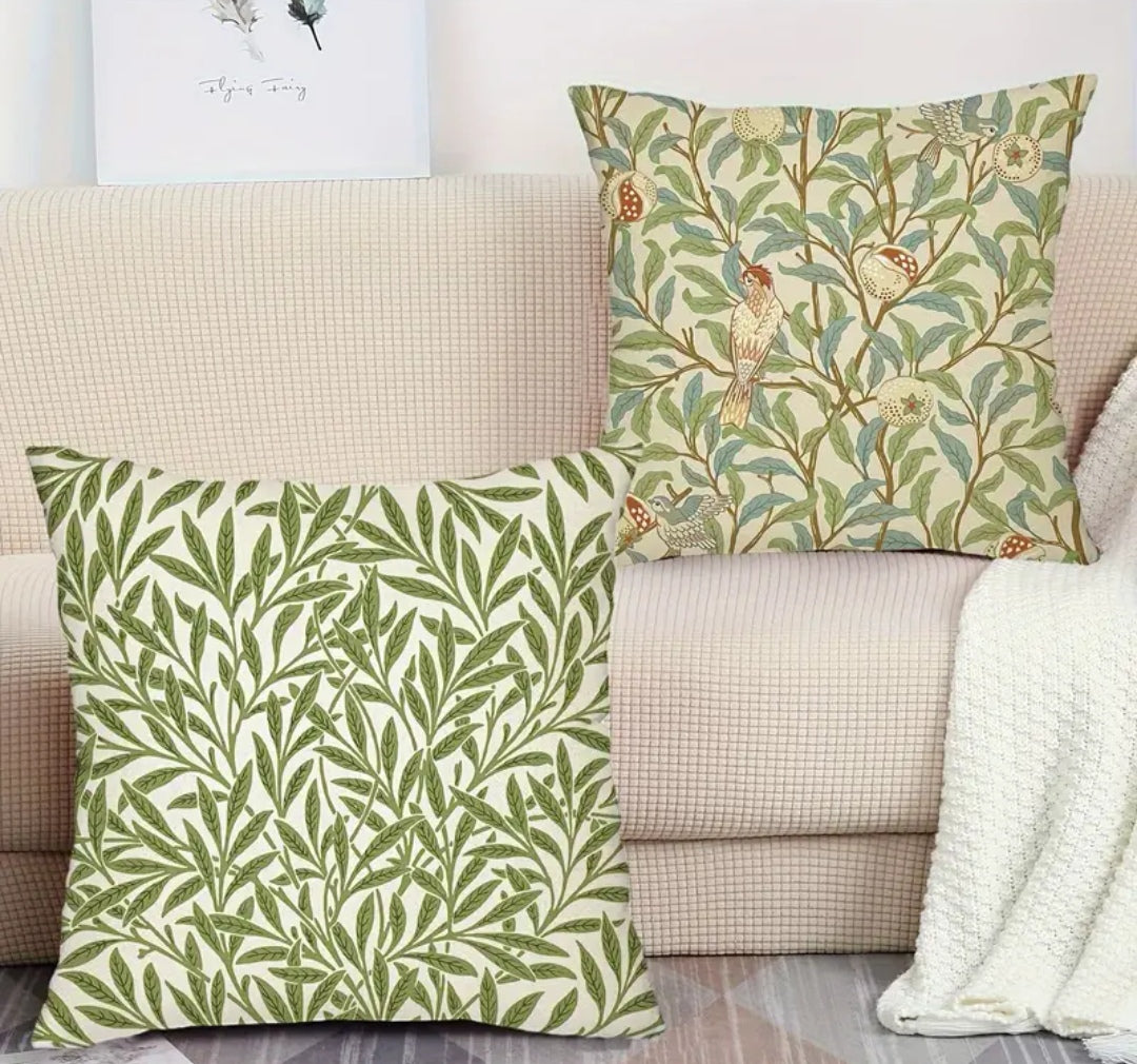 4pcs Green Floral Cushion Covers