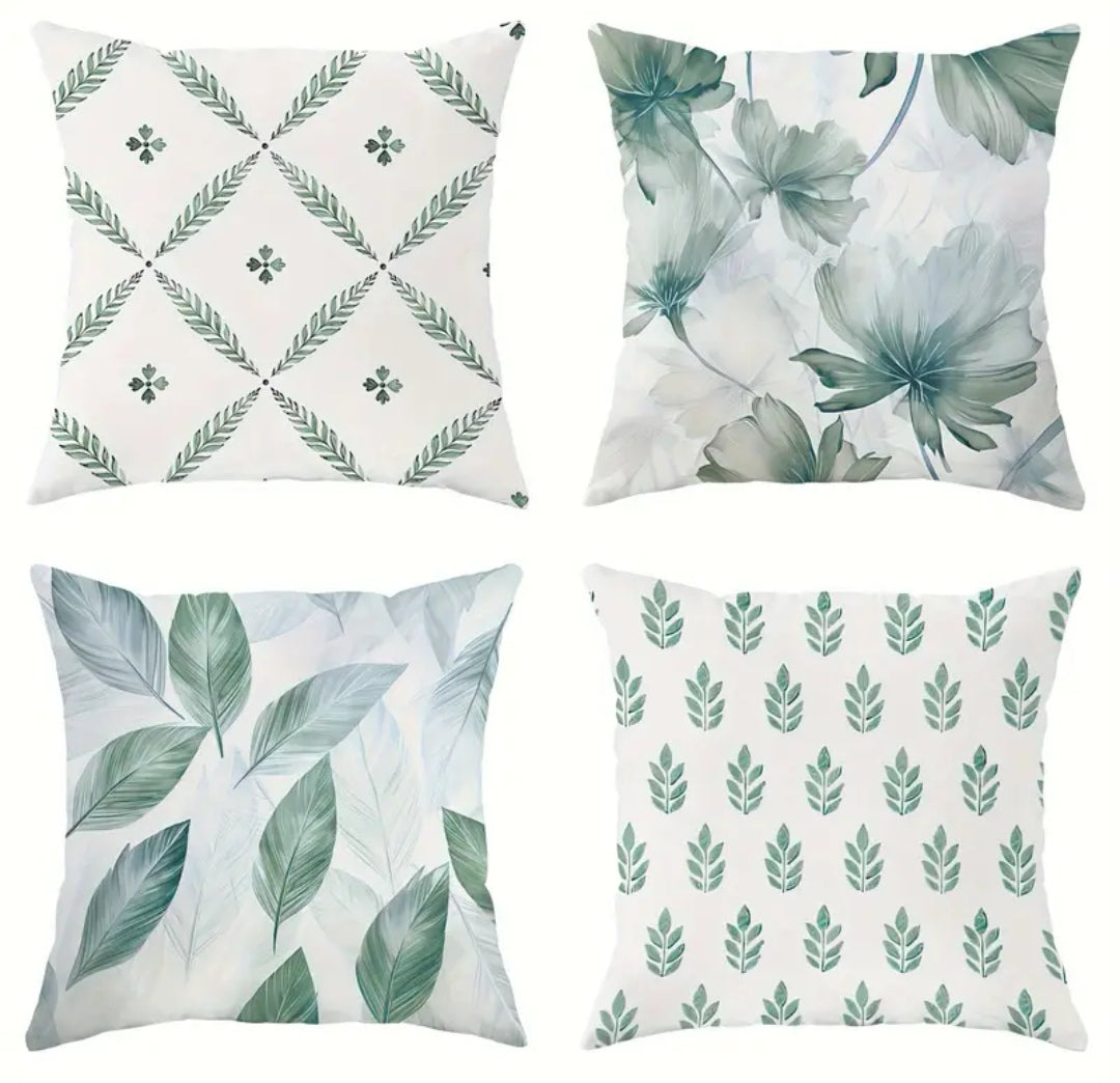 Plant Plaid cushion covers