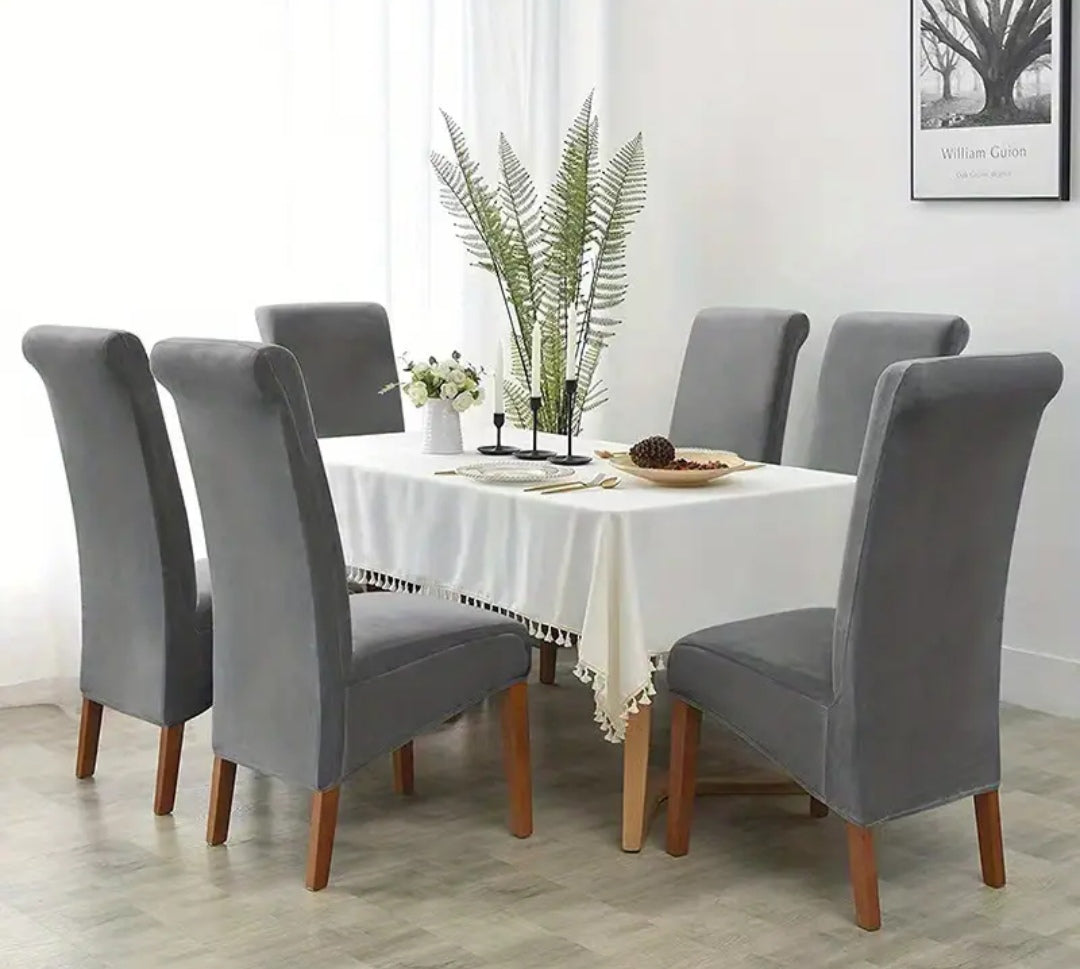 Velvet dining room chairs covers (set of 2)