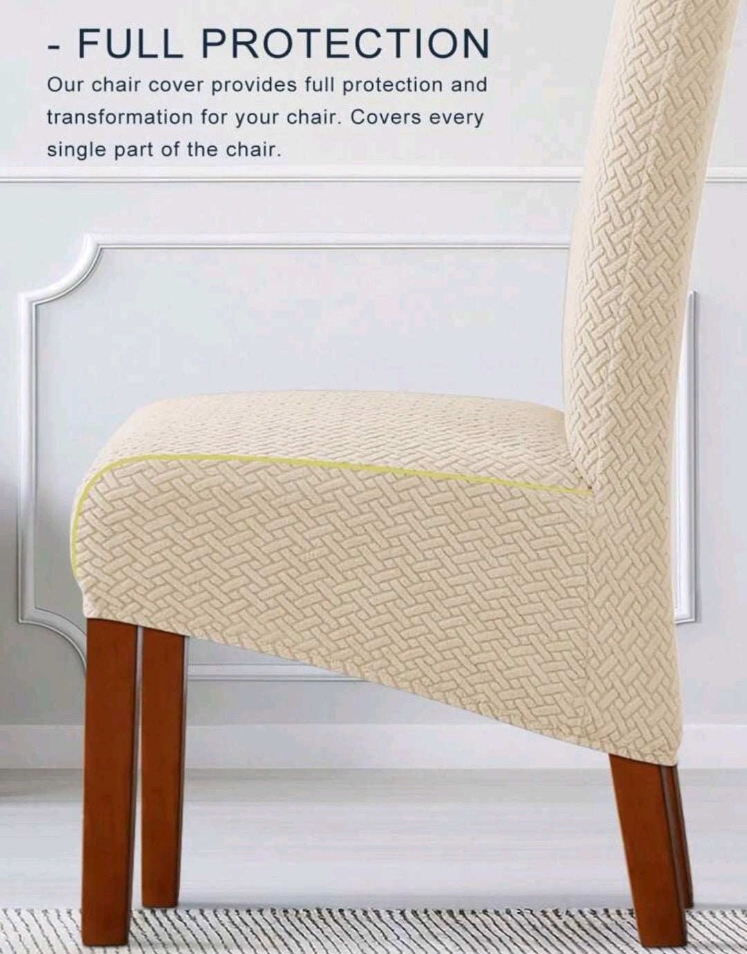 Universal high stretch dining chair slipcover