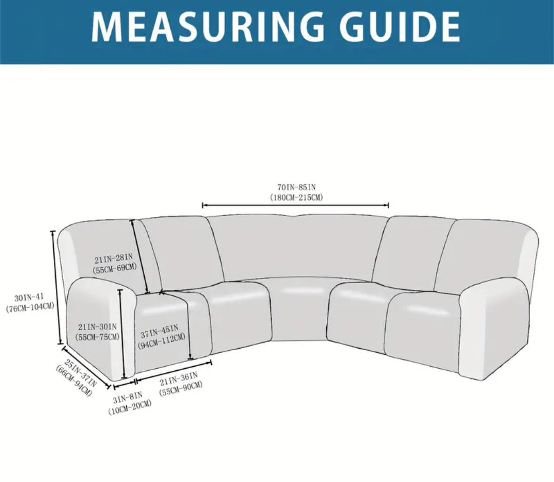 L shape recliner slipcover