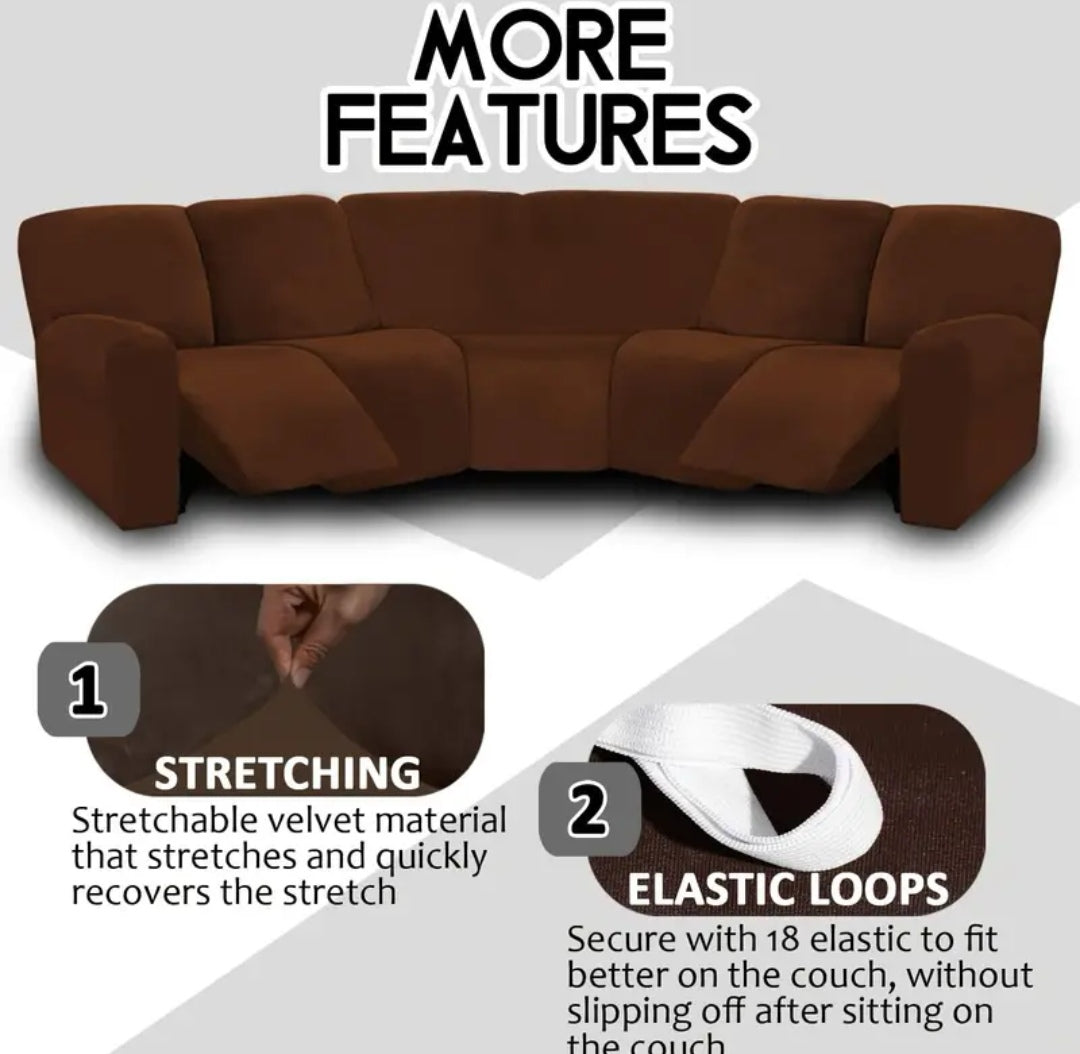 L shape recliner slipcover