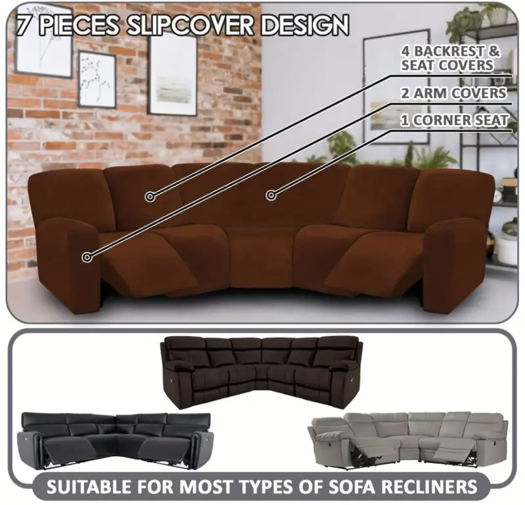 L shape recliner slipcover