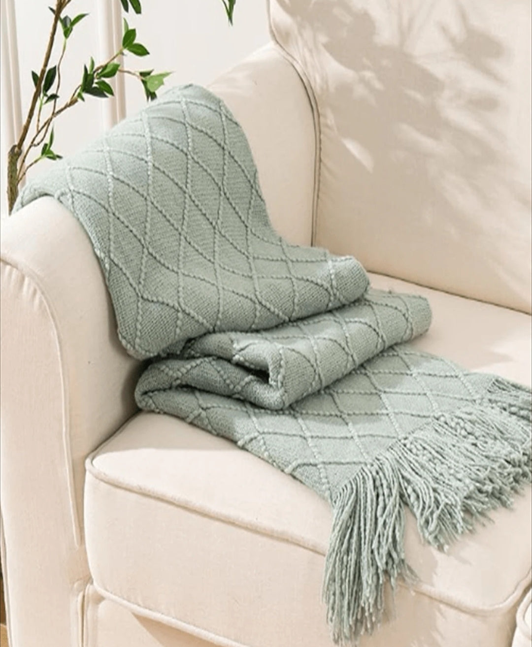 Sage green blanket