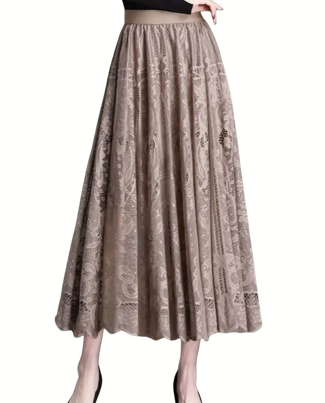 A-line skirt with lace