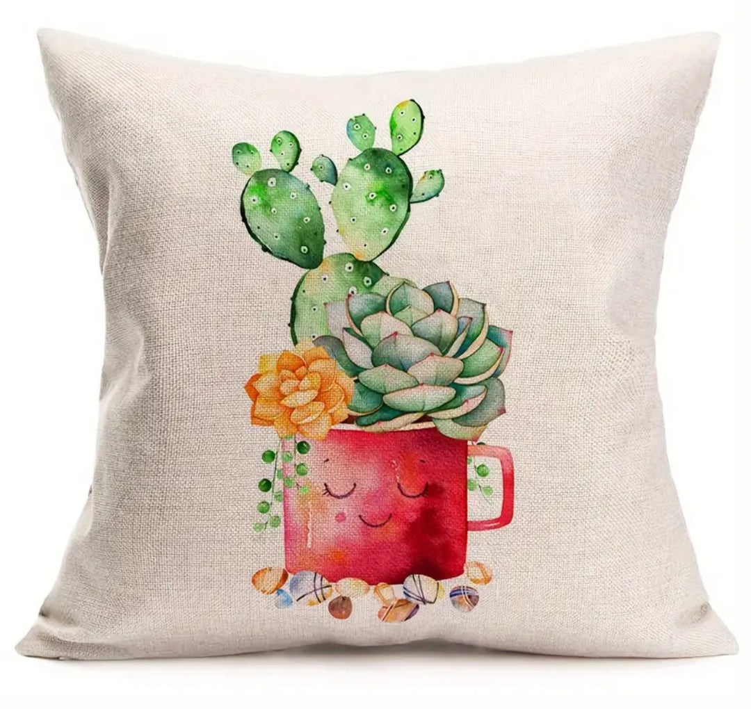 Linnen 4pce cactus cushion covers