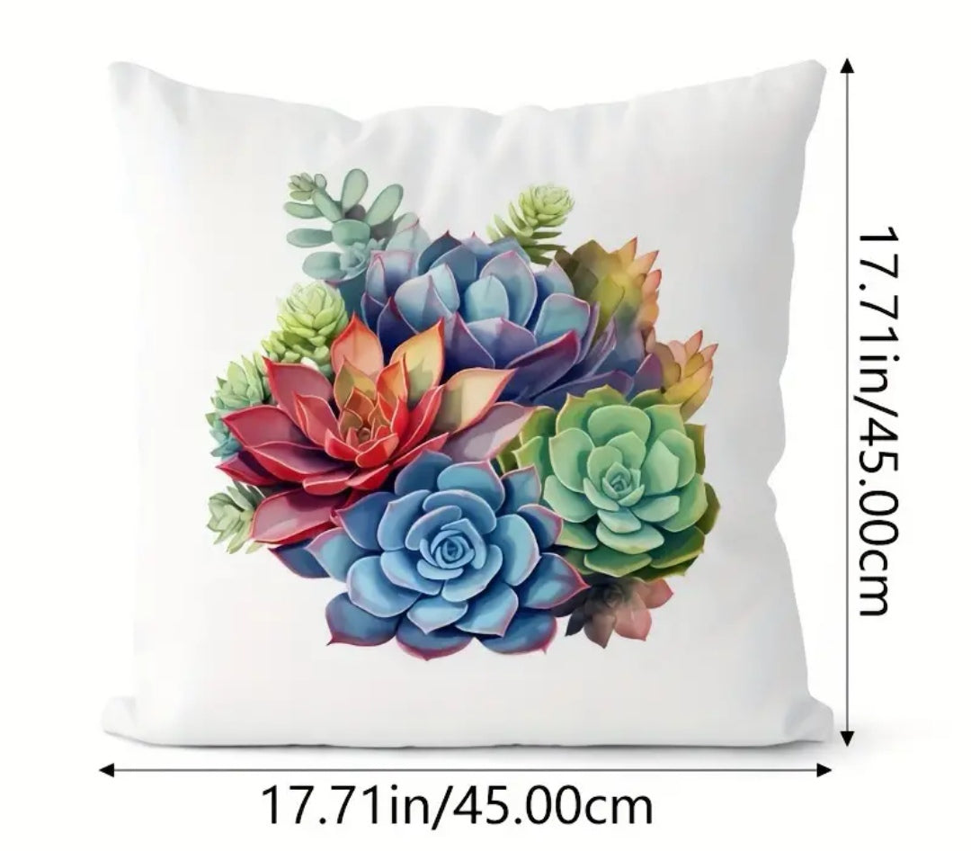 3 pce succulent printed Scatter Cushion Covers