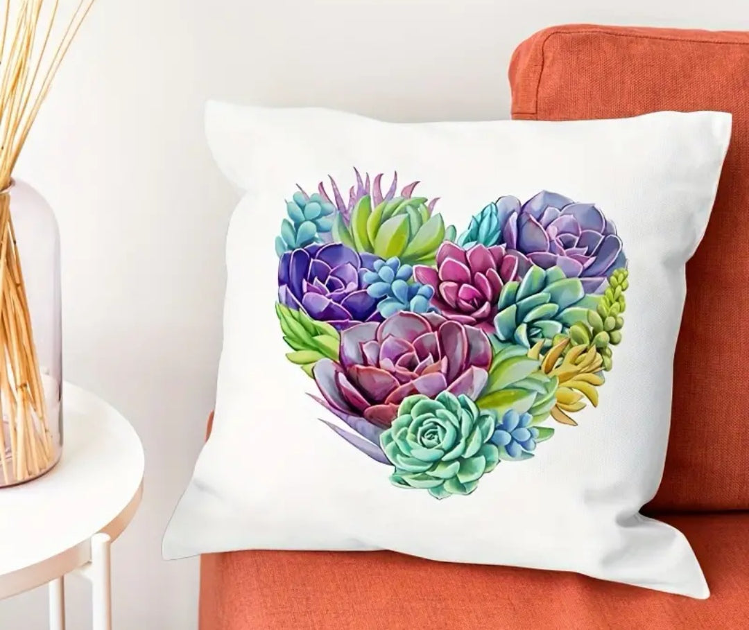 3 pce succulent printed Scatter Cushion Covers