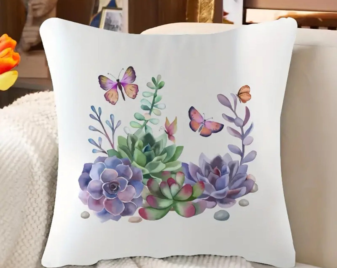 3 pce succulent printed Scatter Cushion Covers