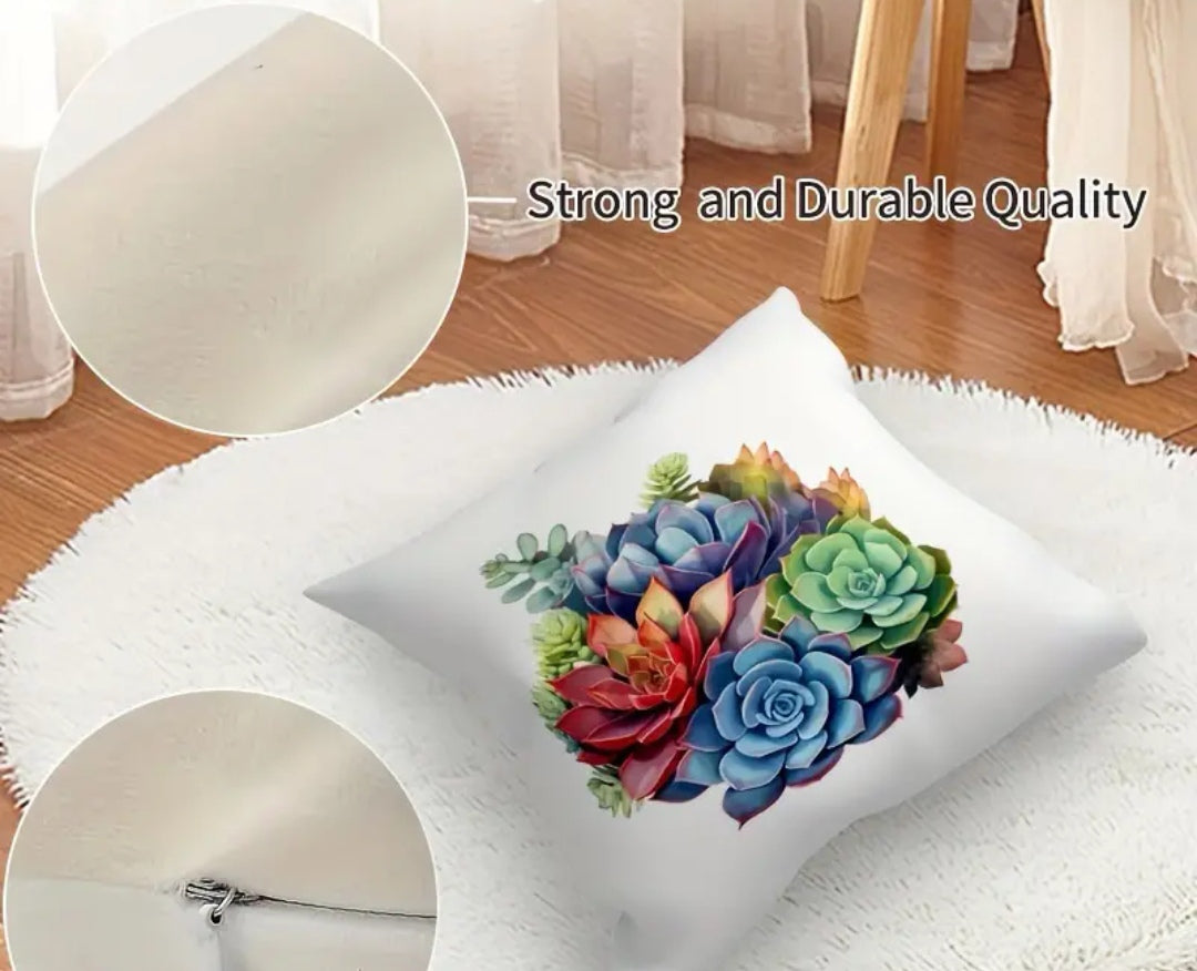 3 pce succulent printed Scatter Cushion Covers