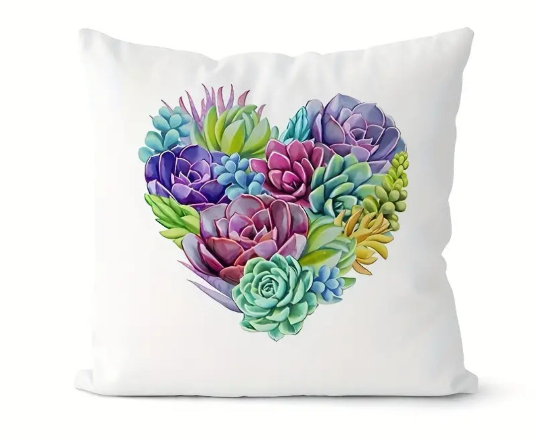 3 pce succulent printed Scatter Cushion Covers