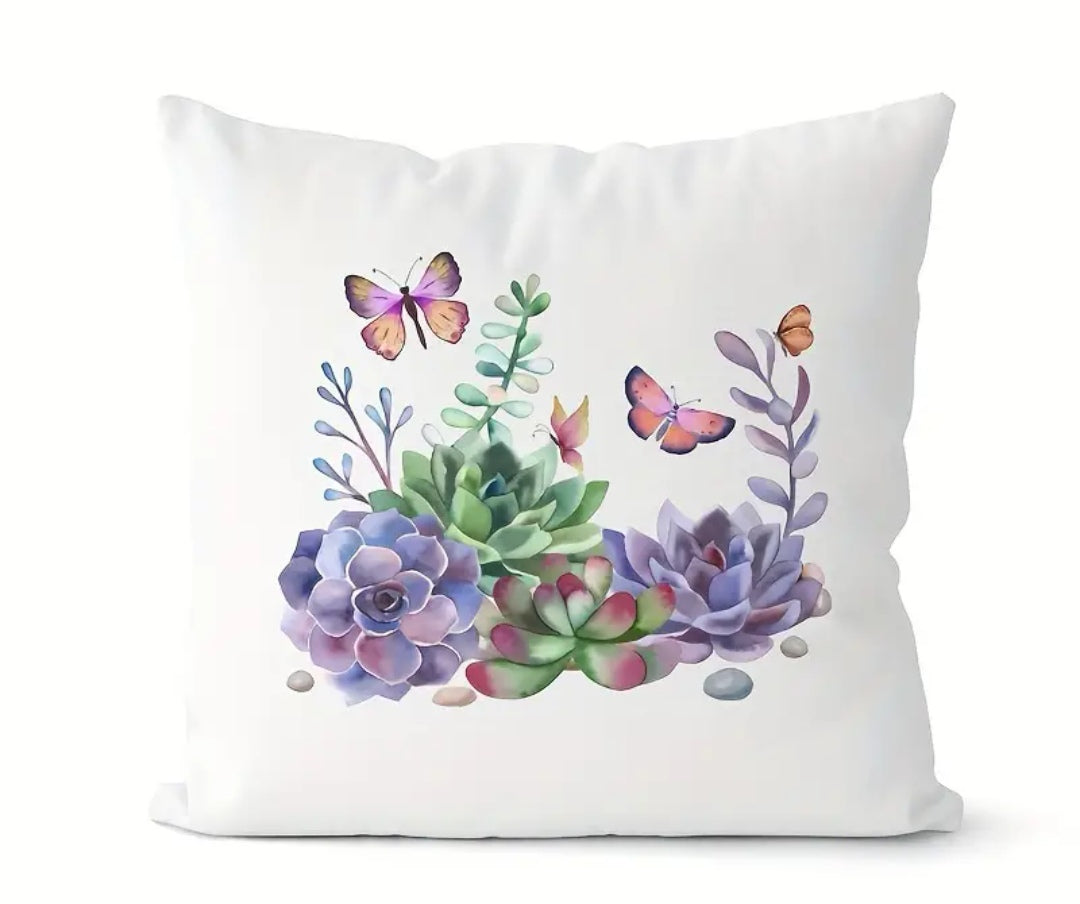 3 pce succulent printed Scatter Cushion Covers