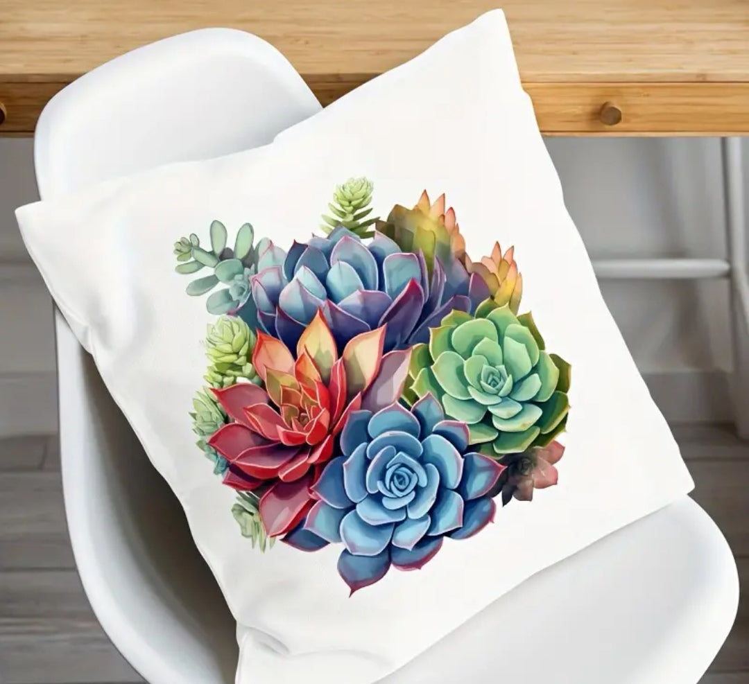 3 pce succulent printed Scatter Cushion Covers