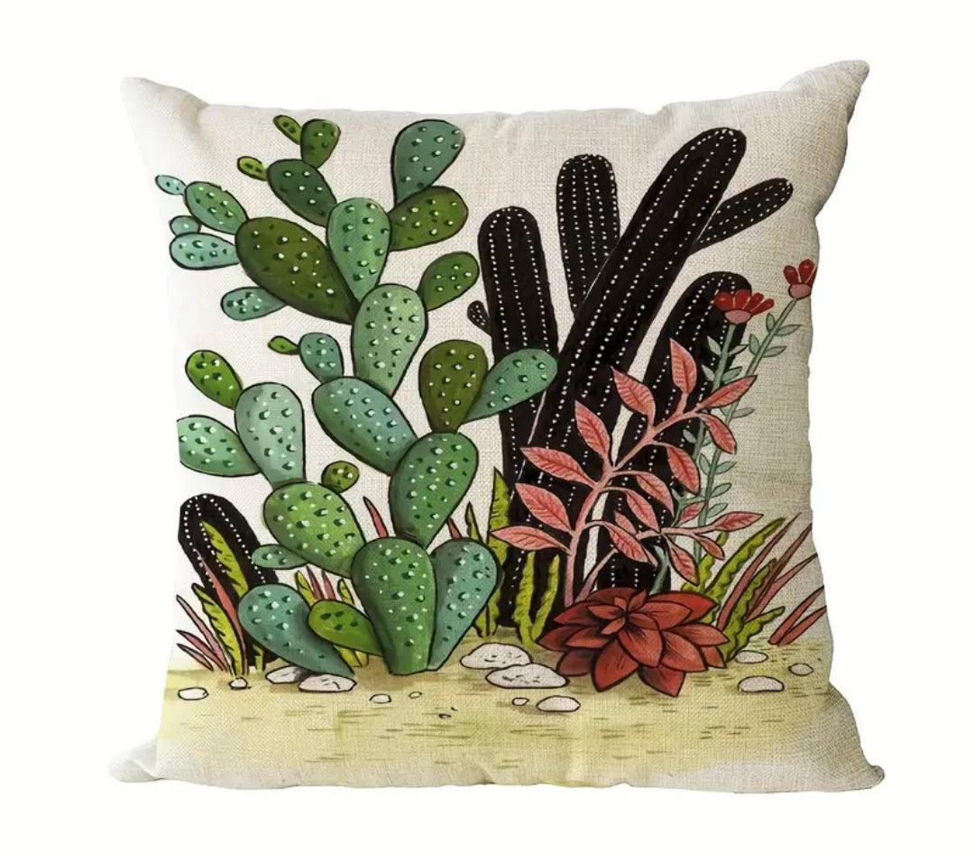 4pcs cactus print Scatter Cushion Covers