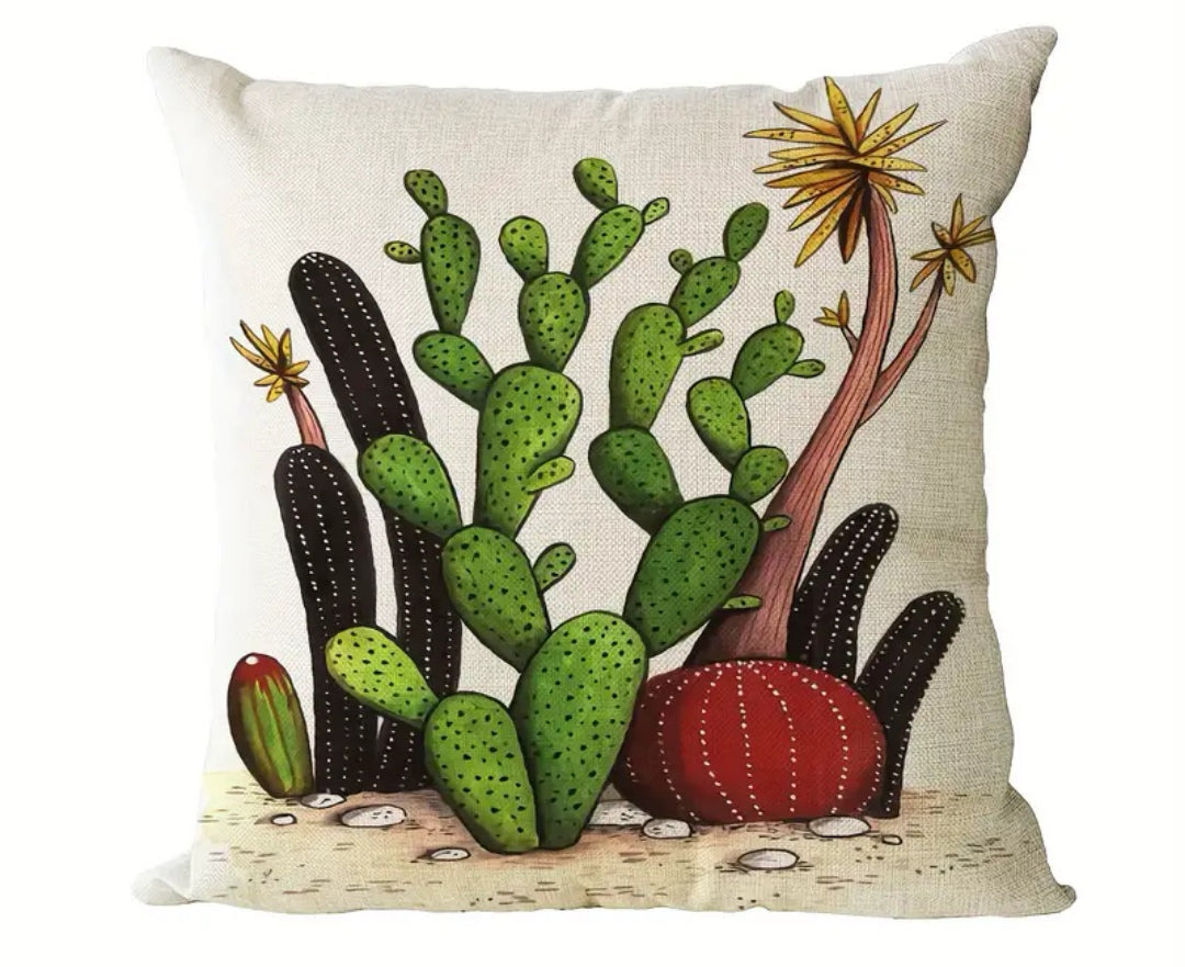 4pcs cactus print Scatter Cushion Covers