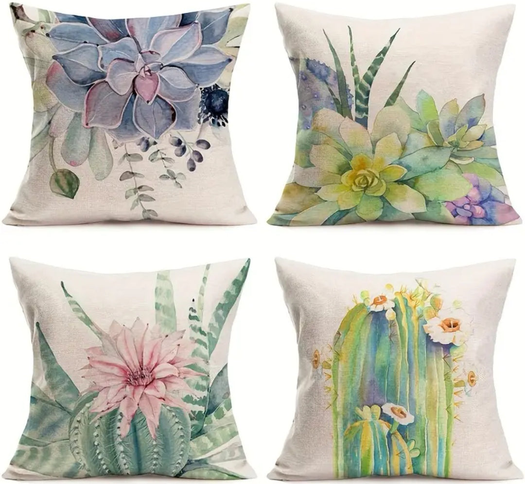 4pce cactus and succulent cushion covers