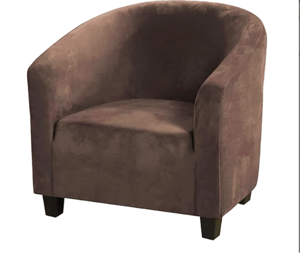 1 Piece High Stretch Club Chair Slipcover | Elastic Tub Chair Protector | Washable Armchair Cover
