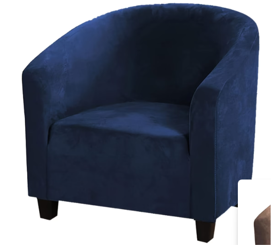 1 Piece High Stretch Club Chair Slipcover | Elastic Tub Chair Protector | Washable Armchair Cover