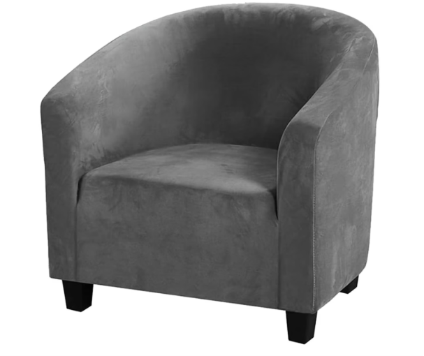 1 Piece High Stretch Club Chair Slipcover | Elastic Tub Chair Protector | Washable Armchair Cover