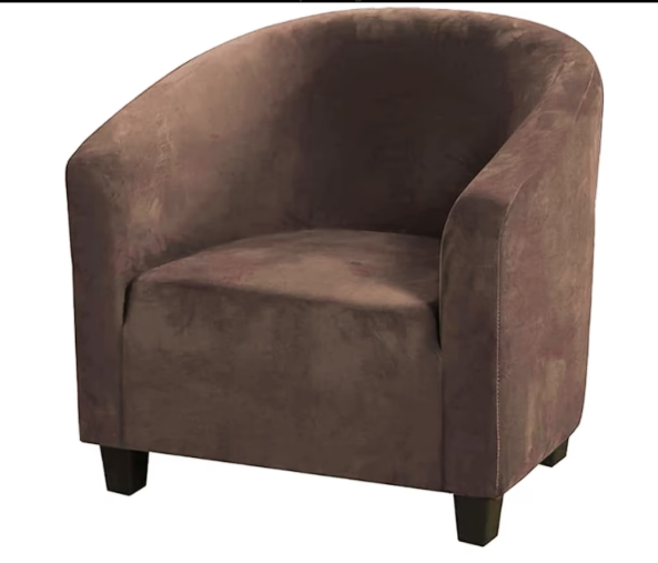 1 Piece High Stretch Club Chair Slipcover | Elastic Tub Chair Protector | Washable Armchair Cover