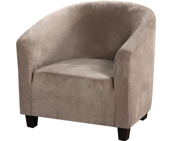 1 Piece High Stretch Club Chair Slipcover | Elastic Tub Chair Protector | Washable Armchair Cover