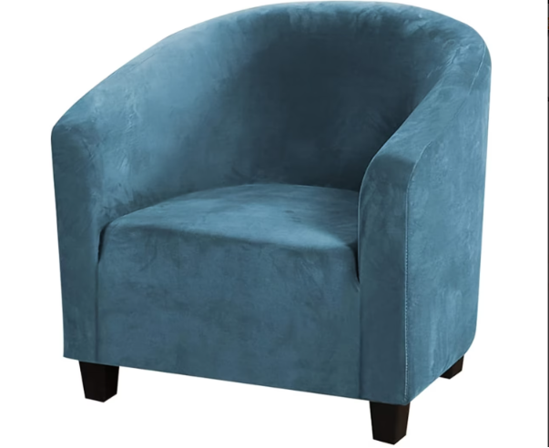 1 Piece High Stretch Club Chair Slipcover | Elastic Tub Chair Protector | Washable Armchair Cover