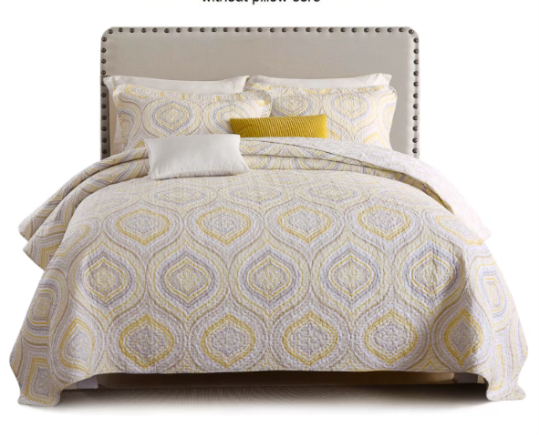 100% Cotton Quilted Bed Cover | 3D Embossed Quilt | Soft All-Season Bedding | Bed Cover Only