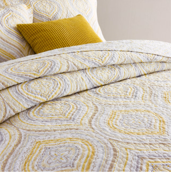 100% Cotton Quilted Bed Cover | 3D Embossed Quilt | Soft All-Season Bedding | Bed Cover Only