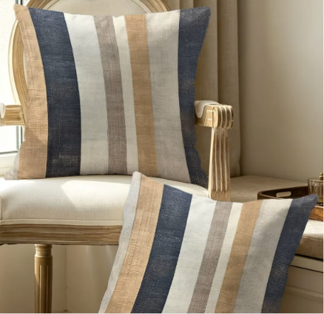 Set of 2 Modern Striped Cushion Covers | Scandinavian Decorative Throw Pillow Covers | 3 Sizes