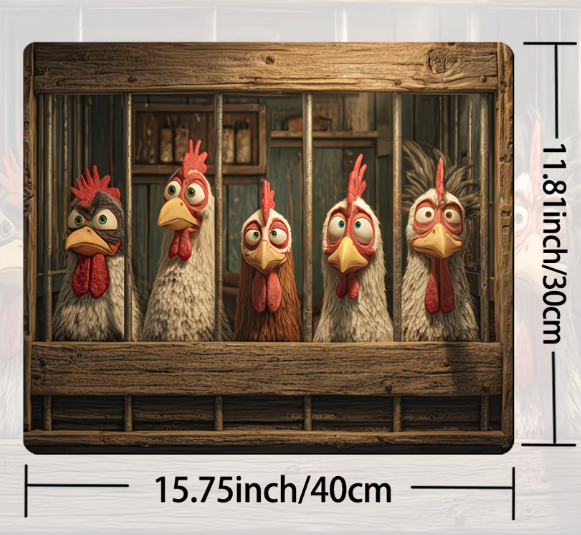 Funny Chicken Stove Protector Mat | Non-Slip Cooktop Cover | Heat-Resistant Kitchen Pad