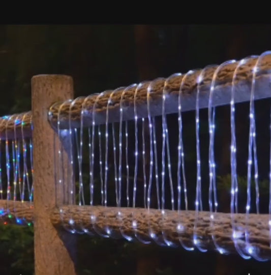 Solar Curtain String Lights Outdoor – LED Waterproof Fairy Lights with 12 Modes for Garden, Patio, Balcony & Events