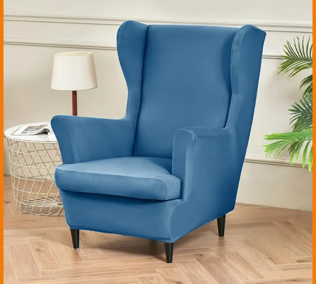 Wingback Chair Slipcover – Stretch Fit Armchair Cover, Furniture Protector