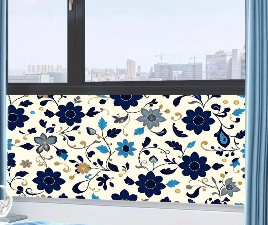 Window privacy film in blue