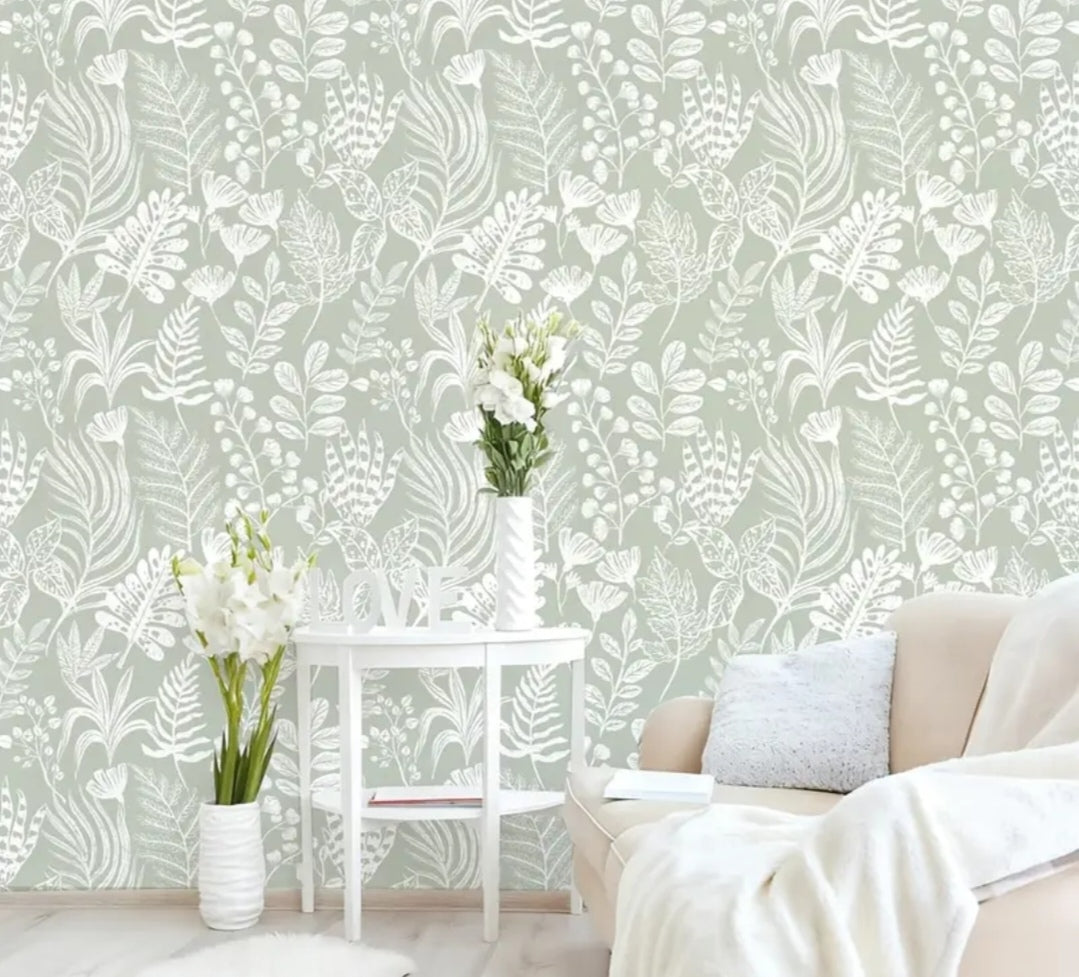 Botanical Wallpaper Collection – Modern Peel and Stick Waterproof Wall Coverings 40x300cm