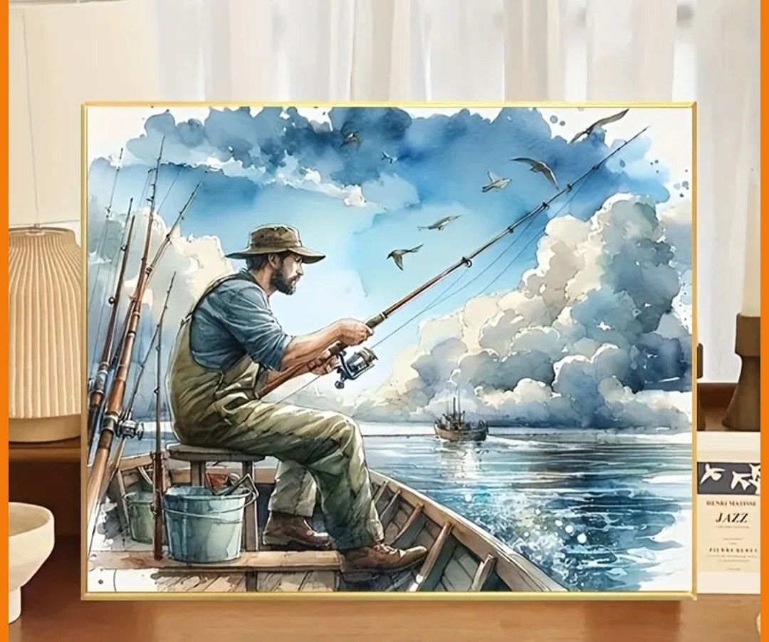Fishing Scene Paint by Numbers Kit – 40 x 50 cm Canvas