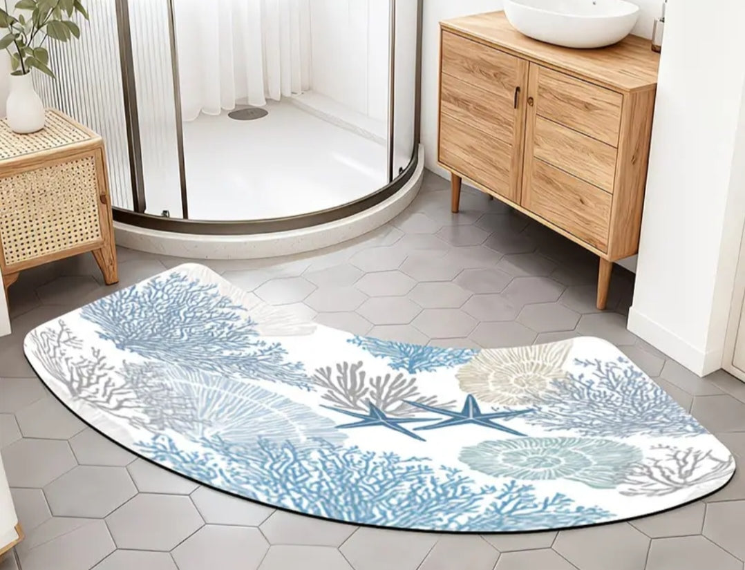 Arch-Shaped Non-Slip Bathroom Mat – Soft, Absorbent & Machine Washable