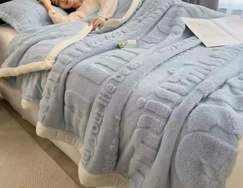 Shaggy stripe blanket