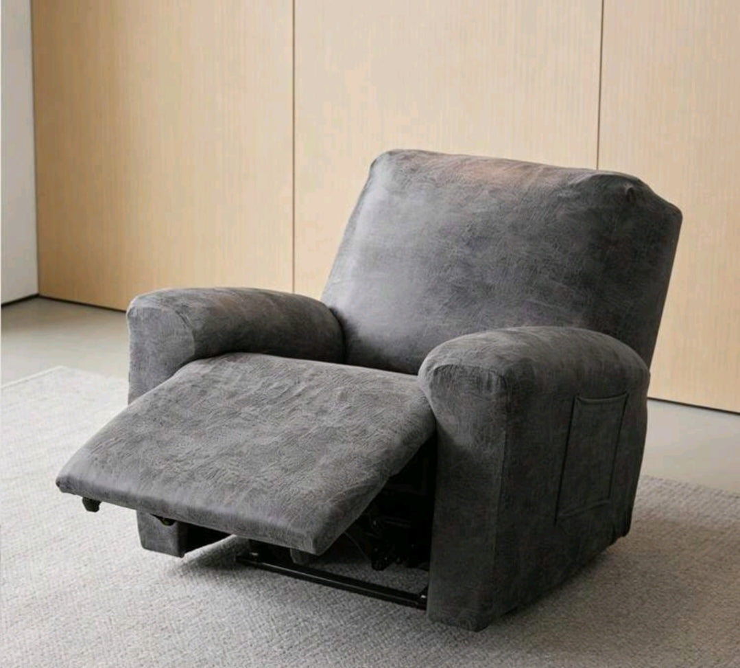 Water-Repellent Stretch Recliner Sofa Cover – Leather-Look Protective Slipcover for 1 Seater