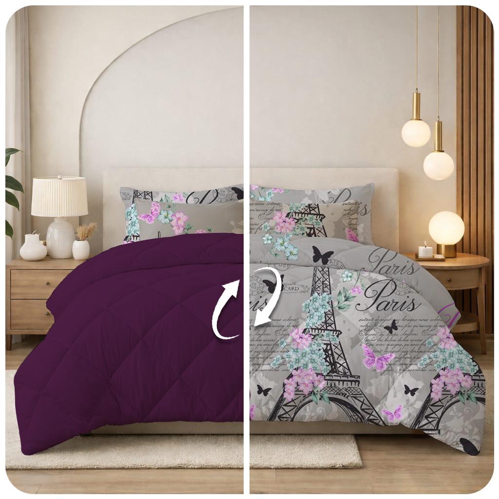 Reversible printed comforter