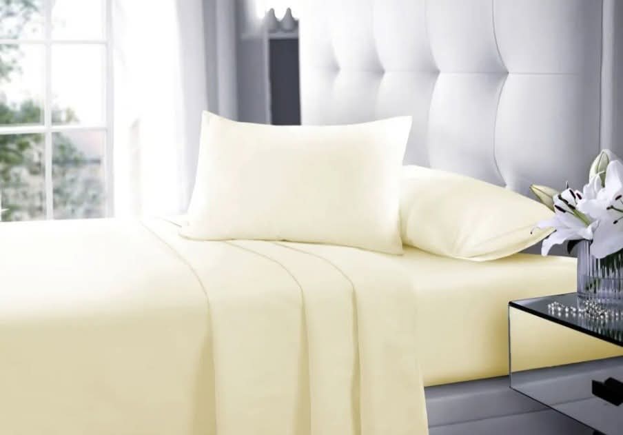 Plain 4-Piece Bedsheet Set (100 GSM) – Soft & Durable | Double & Queen Sizes