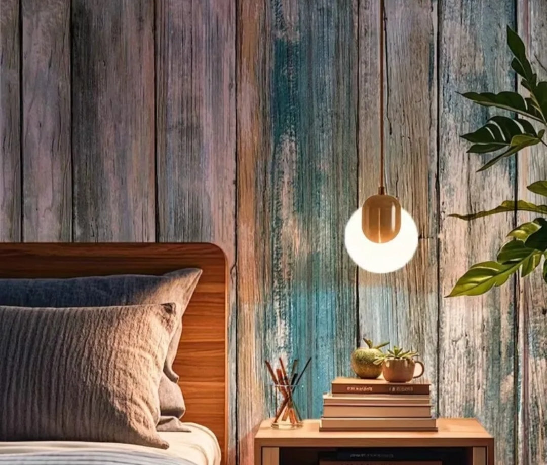 Ocean Blue Distressed Wood Peel & Stick Wallpaper – Self-Adhesive Waterproof Wall & Furniture Covering