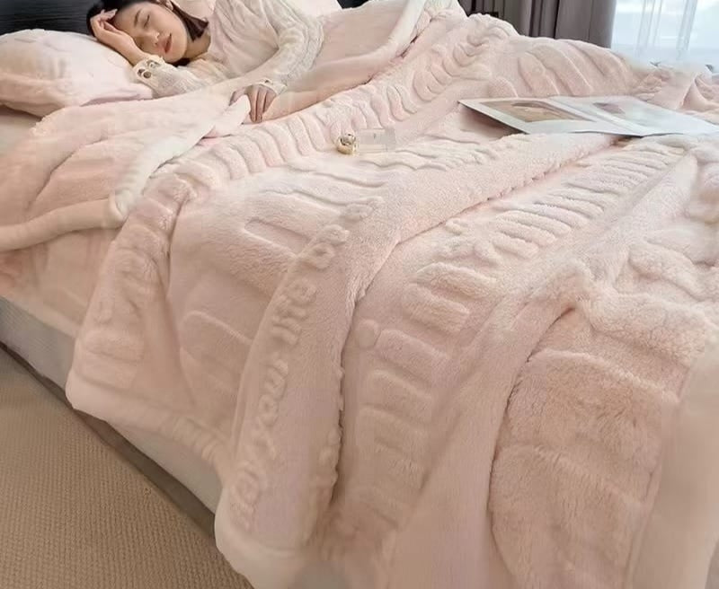 Shaggy stripe blanket