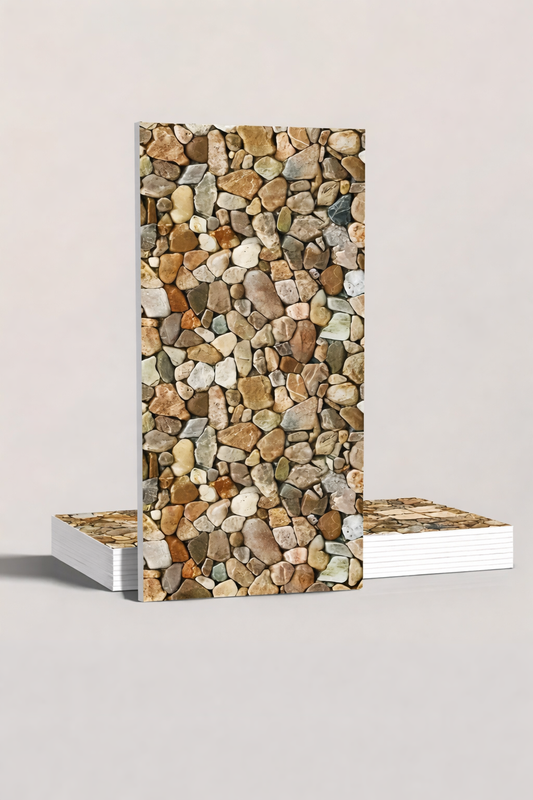 3D Pebble Stone Wall Panels – Self-Adhesive Peel & Stick Wallpaper Tiles (10-Pack)